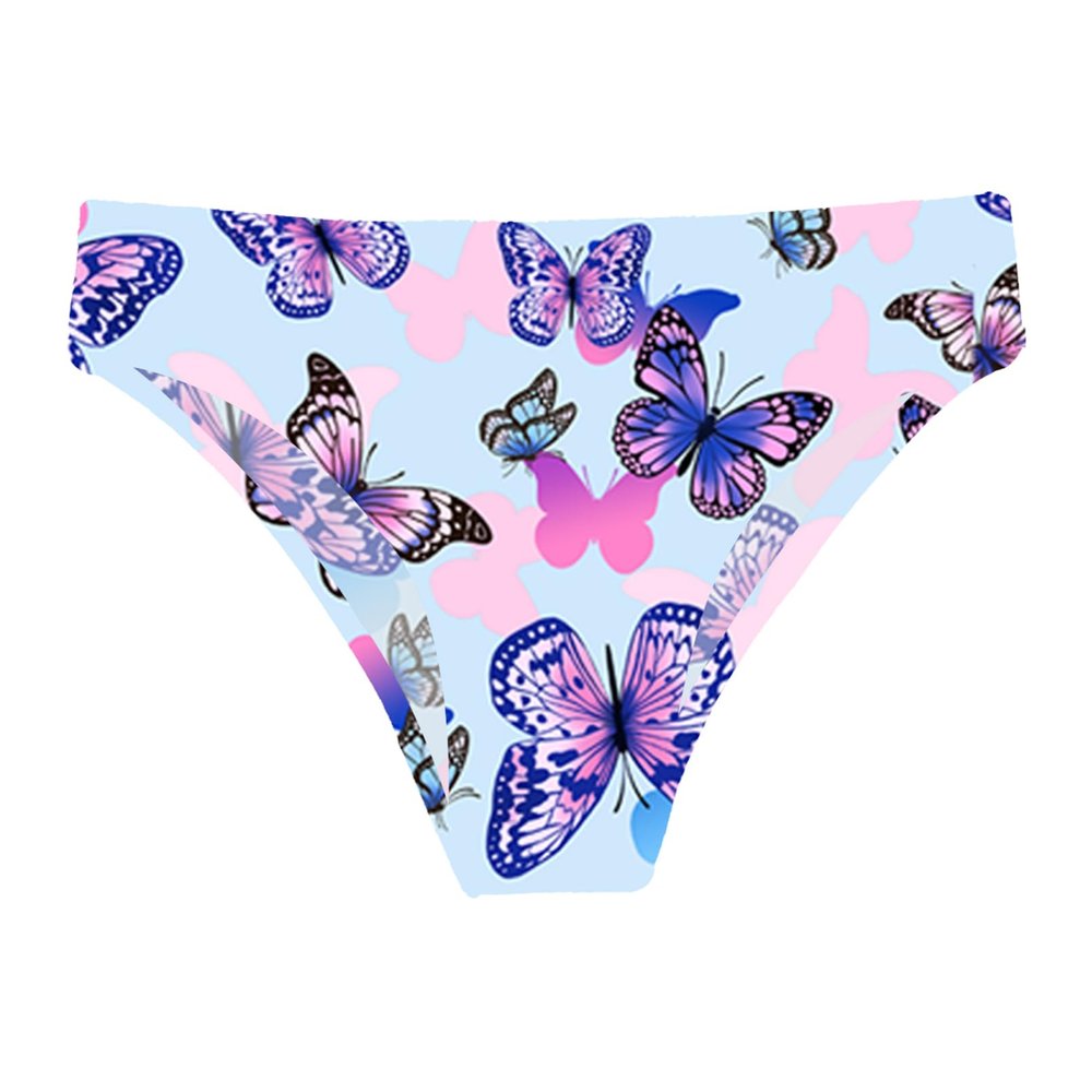 Moily Kids Girls Solid Color Swim Bottoms Triangle Bikini Briefs Swimwear Gymnastics Dance Sports Underpants Butterfly 12 Years
