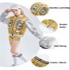 LOLANTA Teen Girls 80s 90s Sequin Dance Costume Sparkle Hip Hop Jazz Dance Dresses Modern Dancing Outfits (Gold, 14-16) view 3