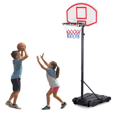 Saicool Basketball Hoop, Portable Basketball Hoops 5.8-7FT Height Adjustable Outdoor Goals System for Kids, Weather-Resistant, in Backyard/Driveway/Indoor