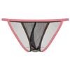 POGINO Men's Mesh Sheer Bulge Pouch Briefs Thongs Panties See-Through T-Back Low Rise G-String Underwear Pink view 1