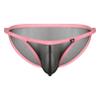 POGINO Men's Mesh Sheer Bulge Pouch Briefs Thongs Panties See-Through T-Back Low Rise G-String Underwear Pink view 2