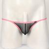 POGINO Men's Mesh Sheer Bulge Pouch Briefs Thongs Panties See-Through T-Back Low Rise G-String Underwear Pink view 4