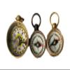 Antique Tiniest Brass Compass Rustic Mini Pendant Charm Steampunk Finding Your Way Jewelry (10-15 mm Gold)