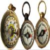 Antique Tiniest Brass Compass Rustic Mini Pendant Charm Steampunk Finding Your Way Jewelry (10-15 mm Gold) view 2