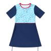 Modest Swimsuits for Girls Muslim Islamic Burkini Short Sleeve Skirted Top Capri Pants Swimming Cap Three Piece Rash Guard Set Floral Print Bathing Suit Sun Protection Swimming Blue 9-10Y view 3