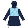 Girls Modest Swimwear Kids Muslim Swimsuit Islamic Burkini Full Cover Hijab Long Sleeve Skirted Hooded Top Pants Two Pieces Rash Guard Set Floral Print Bathing Suit Child Swimming Blue 4-5Y view 3