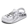 Zonkacen Men's Women's Closed Toe Graffiti Anti Slip Breathable Garden Clogs for Outdoor Sport Beach River Sea Surfing Fishing Aqua Wading White 10 Men/11.5 Women view 1