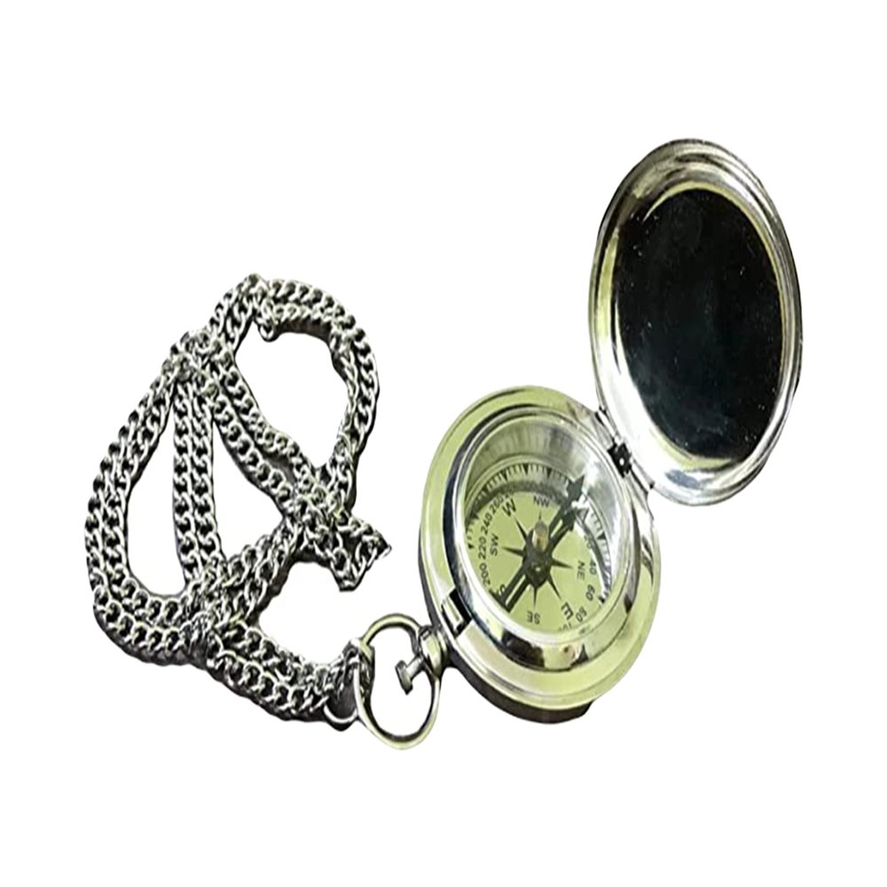 Compass Handmade Silver Compass Push Button Compass Brass Pocket Compass Classic Size Compass Navigational Vintage Nautical Compass
