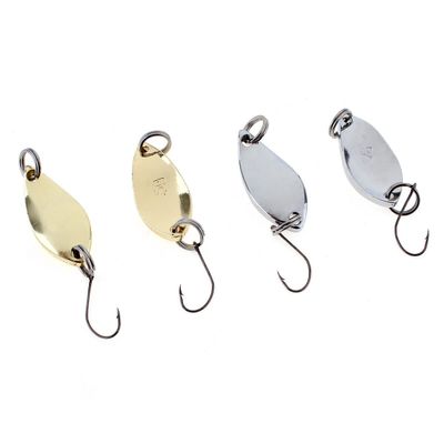 Lot 12 Metal Spoon Fishing Lure Bass Bait Stainless Steel Split Ring Single Hook