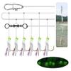 8# - 6 Hooks/Set Sabiki Fishskin String Hook Fishing Lure Rig Grow in The Dark Night view 1