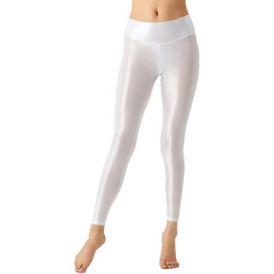 Sxiwei Woman's Oil Silk Hollow Out Opaque Tights Pantyhose Suspender Thigh High Stockings Pants White Footed X-Large
