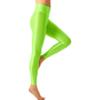 Sxiwei Woman's Oil Silk Hollow Out Opaque Tights Pantyhose Suspender Thigh High Stockings Pants Fluorescent Green Footed Large view 2