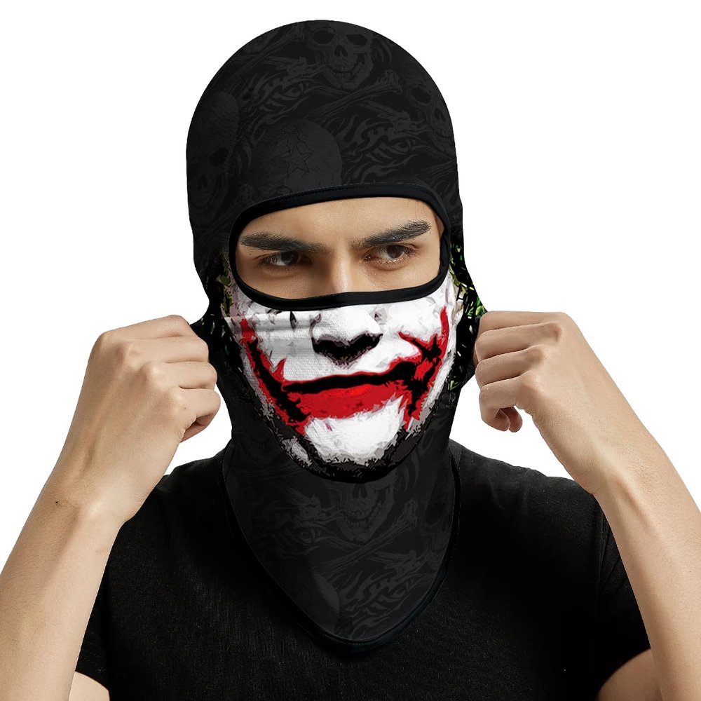 Skull Face Mask, Balaclava, Neck Gaiter, UV Sun Protection,Motorcycle Ski Scarf Fishing for Men (J)