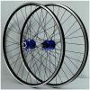 ZECHAO 26/27.5/29 Inch Mountain Bike Wheelset,32H Front Rear Wheel Double Layer Alloy Sealed Bearing Disc Rim Brake QR 7-11 Speed Wheelset (Color : Blue, Size : 27.5inch) view 1
