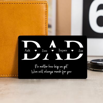 KEMEILA Engraved Wallet Insert Card, Custom Metal Name Card for Dad, Anniversary Wallet Card for Man, Christmas Birthday Gift for Him, Fathers Day Gift for Father
