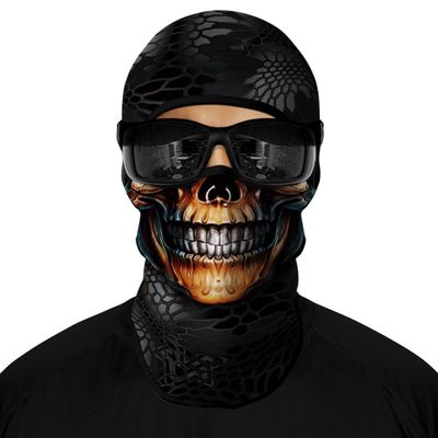 Skull Face Mask, Balaclava, Neck Gaiter, UV Sun Protection,Motorcycle Ski Scarf Fishing for Men (G S)