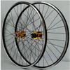 ZECHAO 26/27.5/29 Inch Mountain Bike Wheelset,32H Front Rear Wheel Double Layer Alloy Sealed Bearing Disc Rim Brake QR 7-11 Speed Wheelset (Color : Gold, Size : 26inch) view 1