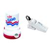 Rule 02, Bilge Pump, 1500 GPH, Non-Automatic, 12 Volt & 35A -A-Matic Bilge Pump Float Switch, Mercury Free, White view 1
