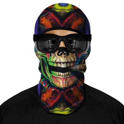 Skull Face Mask, Balaclava, Neck Gaiter, UV Sun Protection,Motorcycle Ski Scarf Fishing for Men (C)
