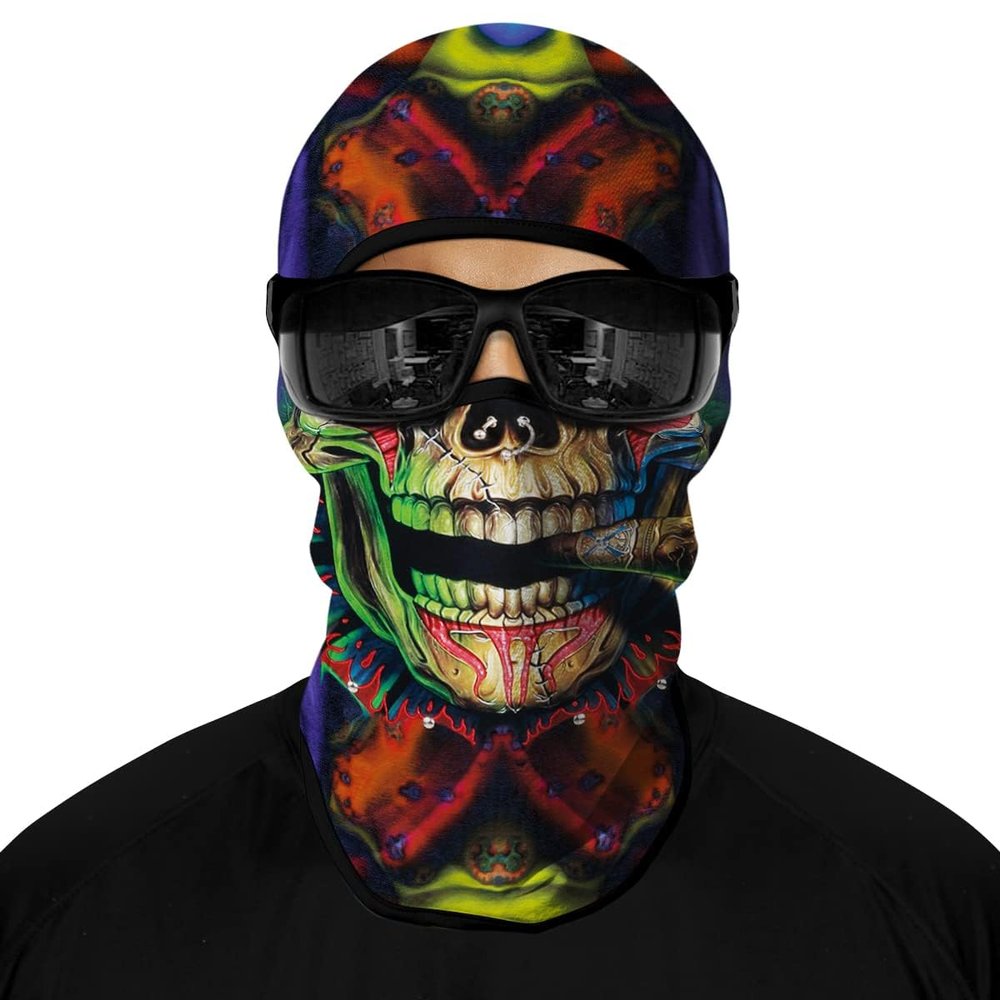 Skull Face Mask, Balaclava, Neck Gaiter, UV Sun Protection,Motorcycle Ski Scarf Fishing for Men (C)