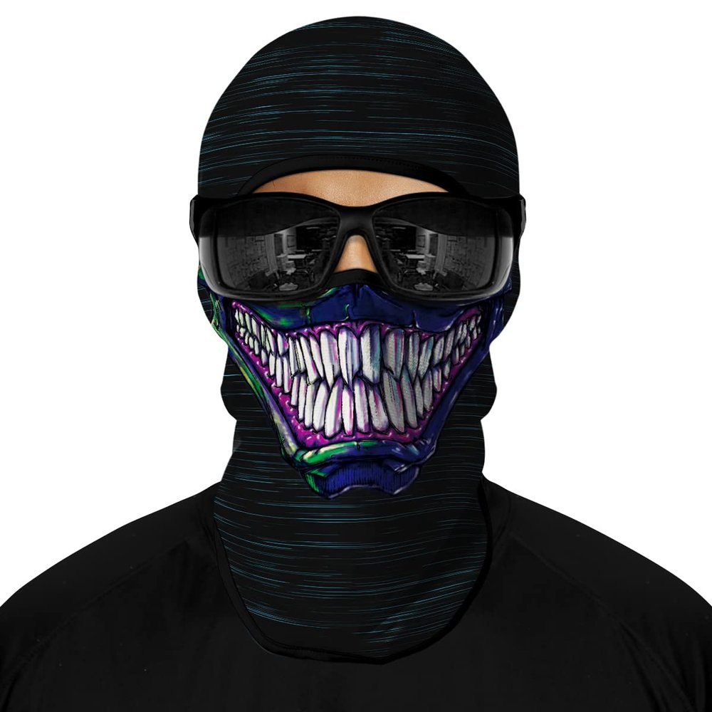 Skull Face Mask, Balaclava, Neck Gaiter, UV Sun Protection,Motorcycle Ski Scarf Fishing for Men (ST)