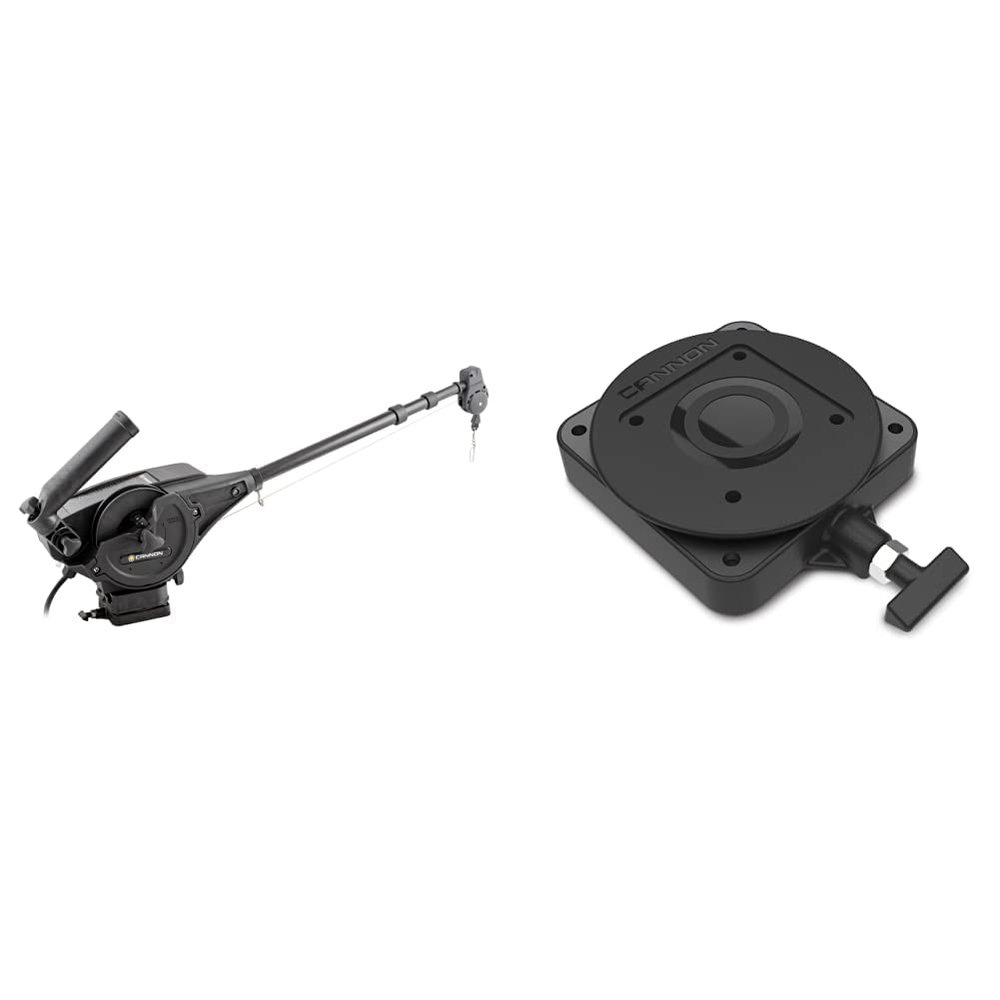 Cannon 1902305 Magnum 10 Electric Downrigger & 2207003 Low-Profile Swivel Downrigger Mounting Base, Black Composite