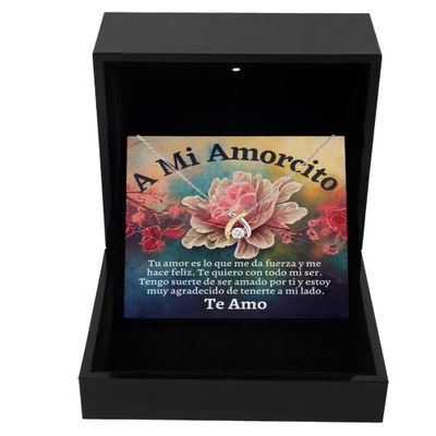 Wishbone Dancing Necklace Luxury Box Regalos de San Valentin para Mujer Cadena en rosa nudo de Corazon