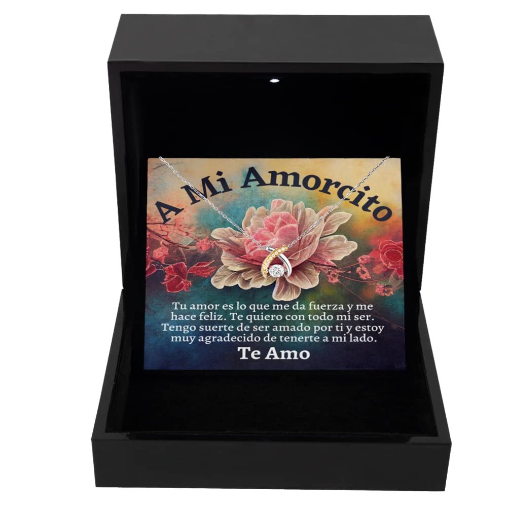 Wishbone Dancing Necklace Luxury Box Regalos de San Valentin para Mujer Cadena en rosa nudo de Corazon