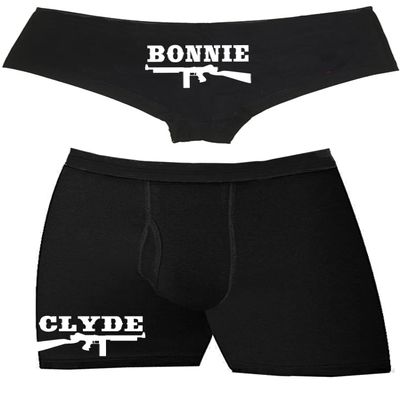 Southern Sisters Mens Clyde Boxers Matching Couples Underwear Black Small
