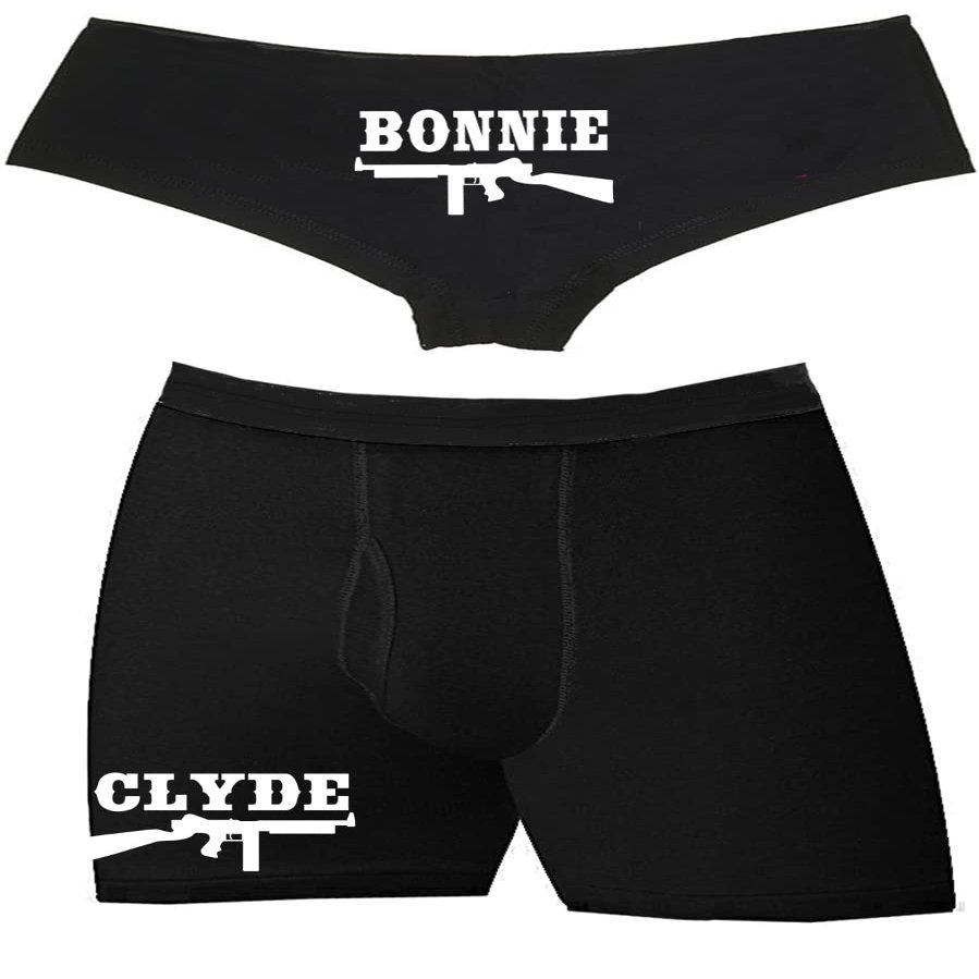 Southern Sisters Mens Clyde Boxers Matching Couples Underwear Black Small