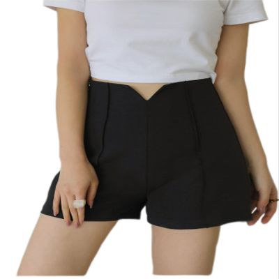 CRTGW Shorts for Women Solid -Cut Waist Wide Leg Shorts (Size : Small)