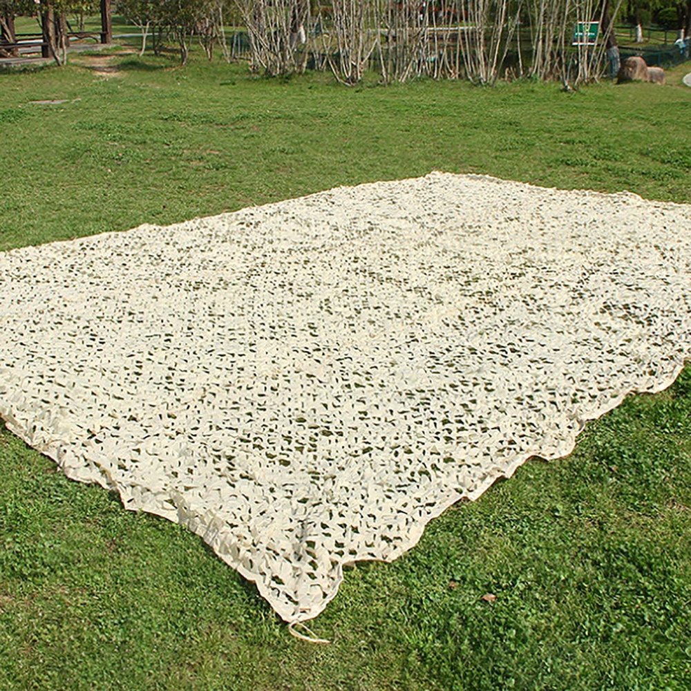 JIBIO Camouflage Netting Beige Lightweight Durable Blind Netting for Hunting, Sun Shade, Camping, Outdoor, Military Theme Party Decorations (Size : 2X4m)