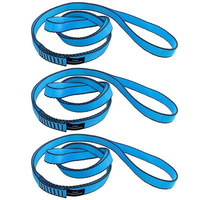 CAPARK 18MM Nylon Climbing Slings Runners 23 kN Strong Webbing Straps for Rock Climbing, Rappelling, Swing, Yoga Hammock etc (3PCS Blue, 24inch/60cm)
