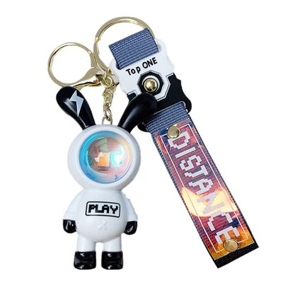 Vlmazlm Cartoon Starry Sky Dinosaur Sunset Lamp Bear Keychain Pendant Couple Car Keychain Cat Claw Pendant (U)