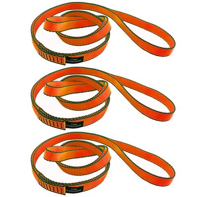 CAPARK 18MM Nylon Climbing Slings Runners 23 kN Strong Webbing Straps for Rock Climbing, Rappelling, Swing, Yoga Hammock etc (3PCS Orange, 48inch/120cm)