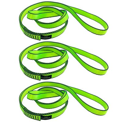 CAPARK 18MM Nylon Climbing Slings Runners 23 kN Strong Webbing Straps for Rock Climbing, Rappelling, Swing, Yoga Hammock etc (3PCS Green, 24inch/60cm)