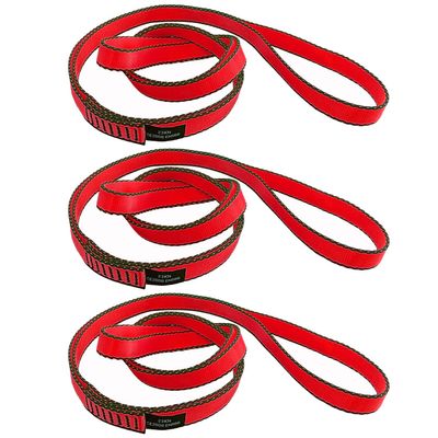 CAPARK 18MM Nylon Climbing Slings Runners 23 kN Strong Webbing Straps for Rock Climbing, Rappelling, Swing, Yoga Hammock etc (3PCS Red, 48inch/120cm)