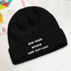 Custom Design Your Own Logo Personalized Beanie - Black view 2