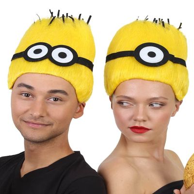 HPO Adult Unisex Animated Movie Little Yellow Men Wig, Flame-retardant Synthetic Fiber, Best for Halloween