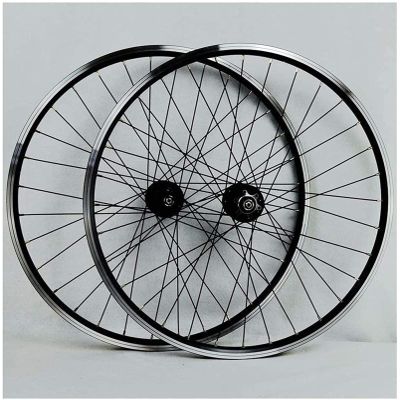 ZECHAO Mountain Bike Wheelset Front Rear Mountain Cycling Wheels Double Wall Aluminum Alloy Disc/V-Brake 32 Hole Rim 7/8/9/10 Cassette Wheels Wheelset (Color : Black, Size : 27.5inch)