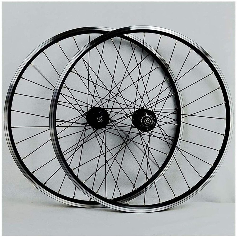 ZECHAO Mountain Bike Wheelset Front Rear Mountain Cycling Wheels Double Wall Aluminum Alloy Disc/V-Brake 32 Hole Rim 7/8/9/10 Cassette Wheels Wheelset (Color : Black, Size : 27.5inch)