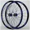 ZECHAO 700C Road Bike Wheelset,Bike Rear Front Wheel Double-Walled Alloy Rim 30mm Sealed Bearing Disc/V-Brake 8-11 Speed QR Wheelset (Color : Blue 1) view 1