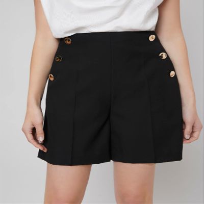 ABZEKH Shorts for Women Shorts Women's Shorts Viscose Tailored Shorts Shorts (Color : Black, Size : X-Small)