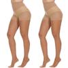Citystl 2 Pack Women's Nude Tights, 30D Sheer tights Control Top Pantyhose with Reinforced Toes view 1