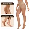 Citystl 2 Pack Women's Nude Tights, 30D Sheer tights Control Top Pantyhose with Reinforced Toes view 2