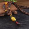 HXSCOO Nepalese Resin Water Drop Peacock Pendants Bohemian Necklace Men Women Wood Bead Necklaces Long Chain Ethnic Jewelry Accessories (Color : Style5) view 1