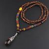 HXSCOO Nepalese Resin Water Drop Peacock Pendants Bohemian Necklace Men Women Wood Bead Necklaces Long Chain Ethnic Jewelry Accessories (Color : Style5) view 4