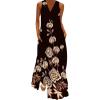 FUMOOD Sleeveless Positioning Print Pocket Dress Maxi Dresses for Women 2023 view 2