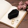 Black Velvet Coffin Box Jewelry Display Holder Pendant Necklace Gift Box Organizer Wedding Storage Box coffin box for wedding ceremony proposal holder for jewelry box for view 3