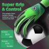 Clbort Soccer Goalie Gloves Youth Kids, Goalkeeper Gloves with Super Grip Palms, Anti-Slip Soccer Gloves, Double Wrist Protection view 2